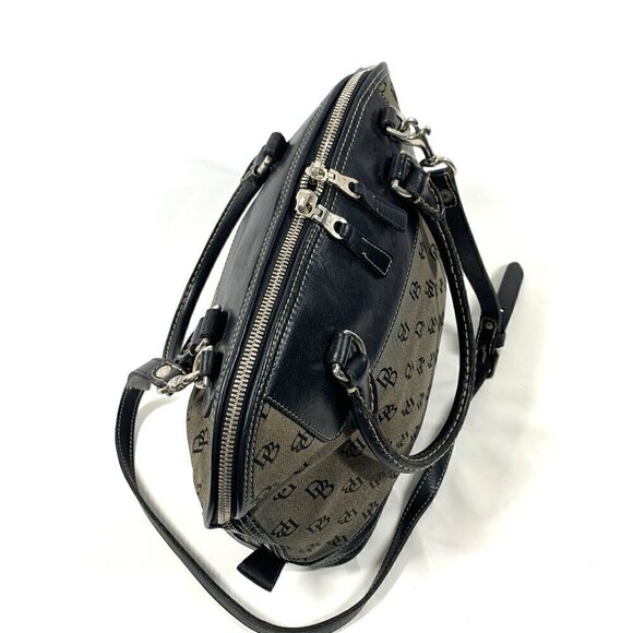 Dooney & Bourke Anniversary Dome Satchel Grey Canvas Black Trim A1114819 Y2K - Picture 8 of 12